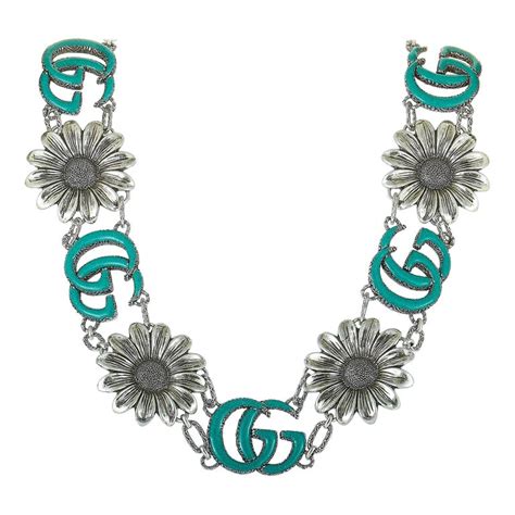 gucci necklace flower chain|gucci necklace vintage.